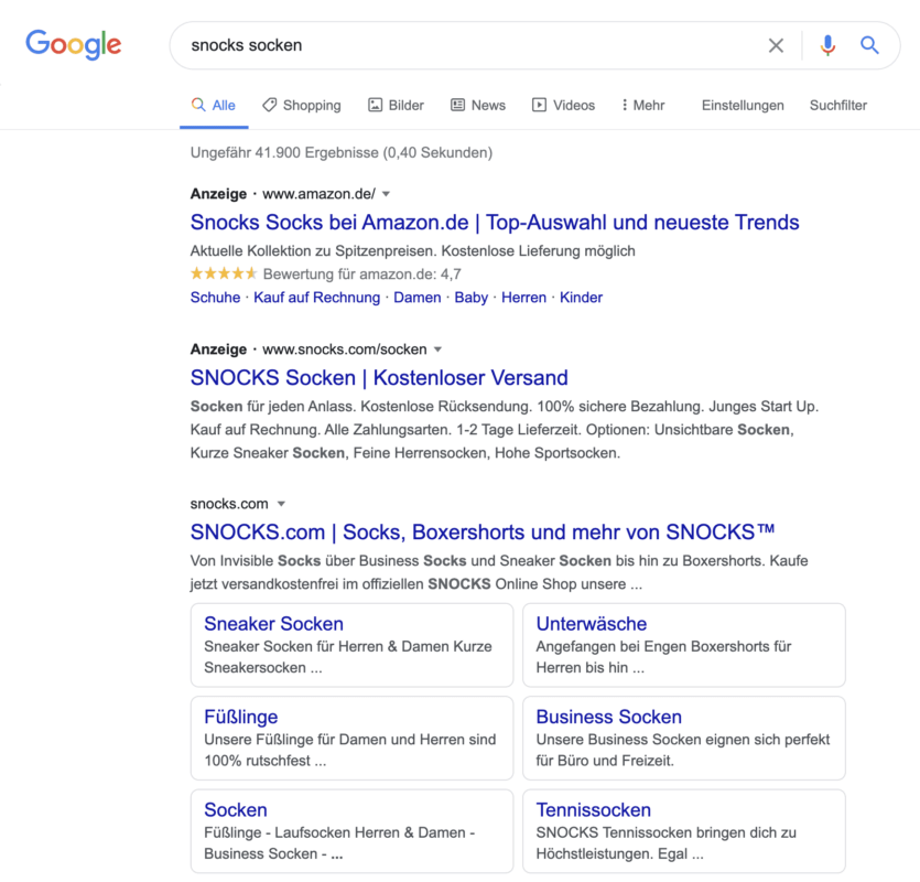Suchergebnis bei Google für Suche nach „snocks socken“